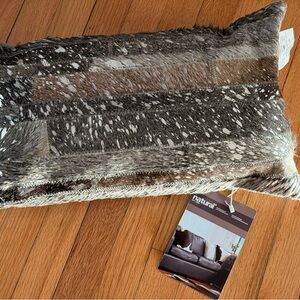 Contemporary Silver,Taupe & Brown Torino Madrid Cow Hide Throw Pillow
New w/tags